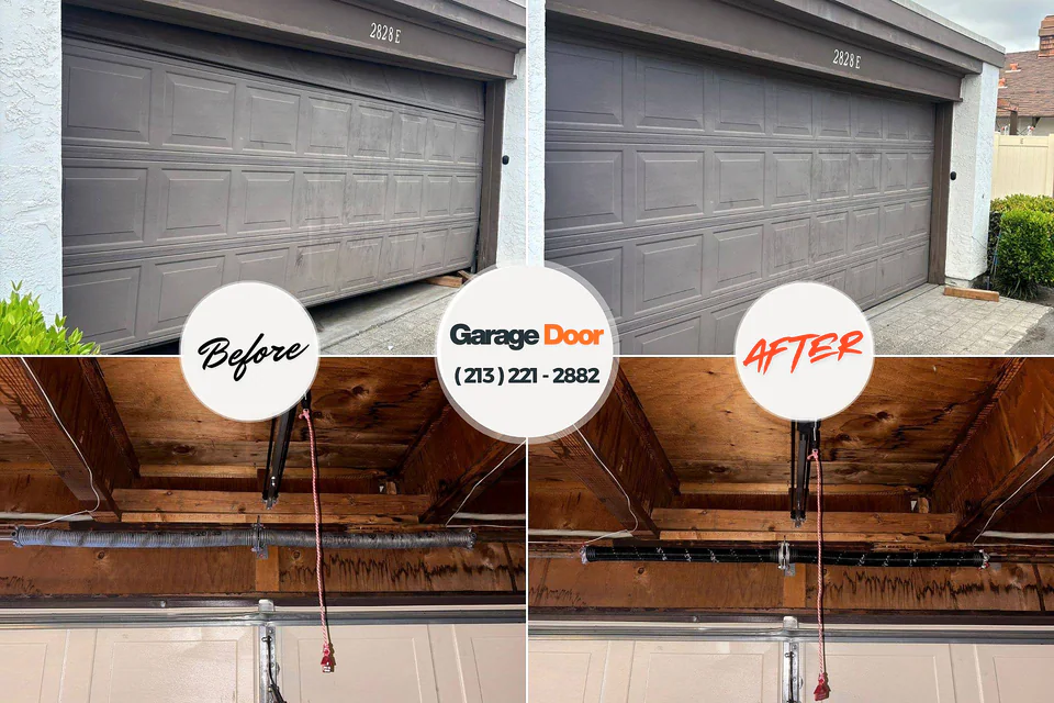 Before and after: garage door repair Phenix City, AL